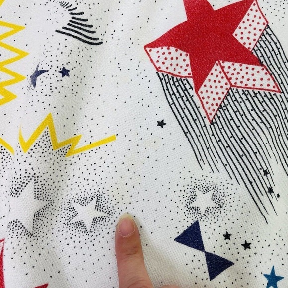 Vintage Converse Chucks Rare All Over Print Star Pullover Sweatshirt Medium - Picture 11 of 12